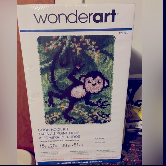 Wonder art latch hook kit of swinging monkey I added a hook (hook is included)) - Picture 4 of 4